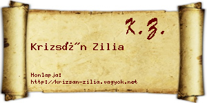Krizsán Zilia névjegykártya